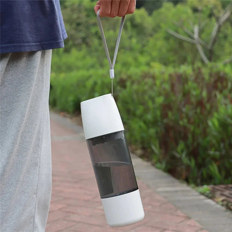 Portable Dog Water Bottle Travel Cup 2-in-1 Outdoor Drinking Feeding