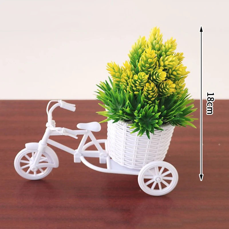 MRattan Flower Basket Vase Tricycle Bicycle Model Home Garden Wedding Zpaxo A21