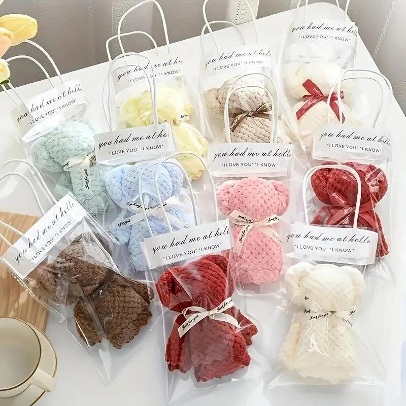 Teddy Bear Towel Cake Gift Set – Wedding & Birthday Novelty Towel