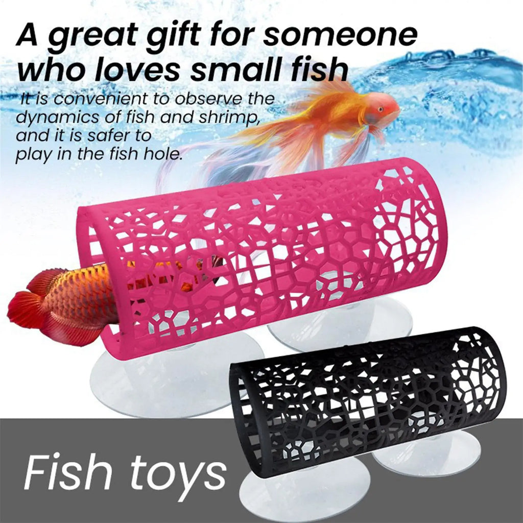 Aquarium Fish Tunnel Toys Betta Hideouts Playground Caves Bottom