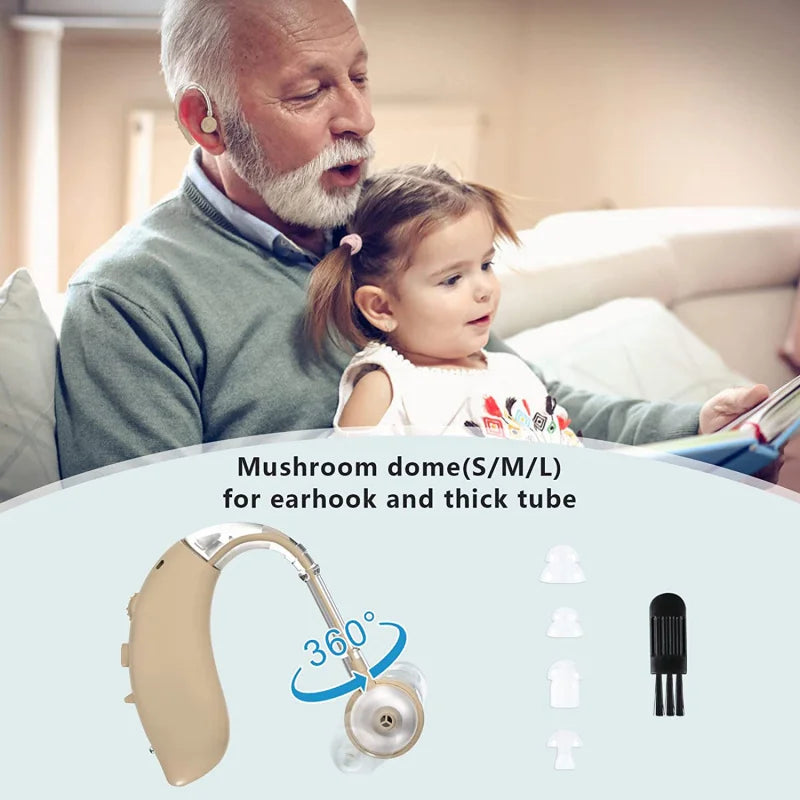 Mini Rechargeable Hearing Aid Deaf Aids Elderly Amplifier Magnetic