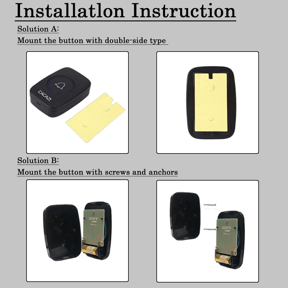 Wireless Doorbell 300m Range Waterproof Home Intelligent Door Bell Zpaxo