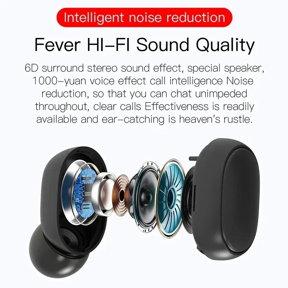 TWS E6S Wireless Bluetooth Earphones HI-FI Headset Noise Cancelling