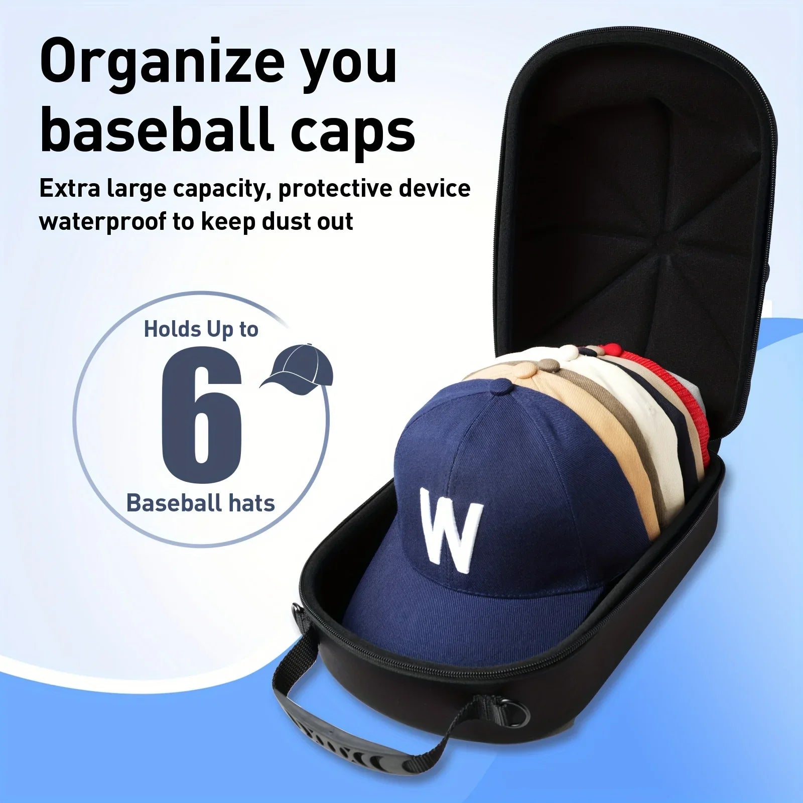 Portable Outdoor Travel Hat Carrier Case Caps Storage Hard Shell Hat Protective Box Hat Travel Case Baseball Cap Carrying Bag Zpaxo