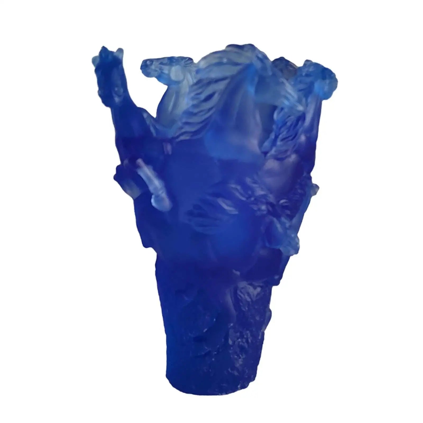 Multi-Horse Shaped Resin Flower Vase | Table Centerpiece Decor Decorative Resin Vase Zpaxo Blue