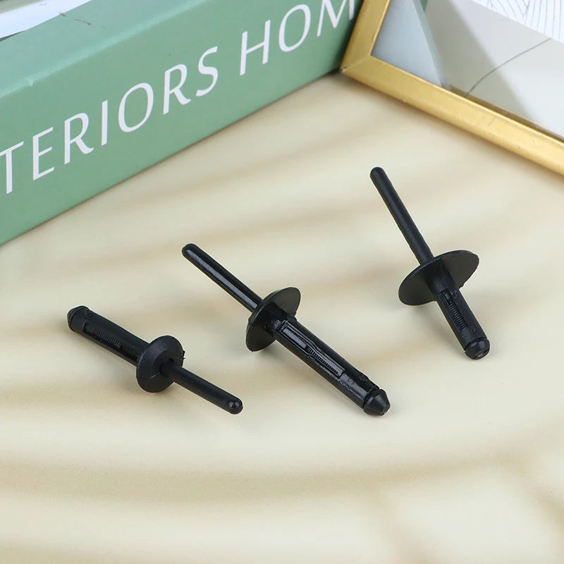 10-Pack Black Plastic Blind Rivet Clips – Auto Trim Fasteners