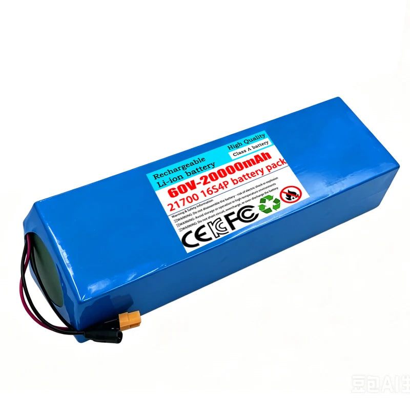 New 21700 16S4P 100% Original 60V 20Ah 21700 Li-ion Battery Pack 16S4P with BMS 0-2000W for High-power 67.2V Motorcycle Tricycle Zpaxo
