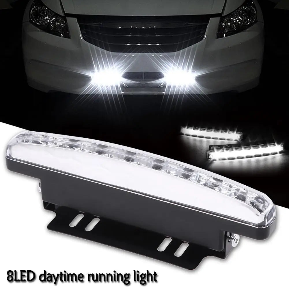 Universal Waterproof 8LED Car Motorcycle Daytime Running Light Lamp Zpaxo Default Title