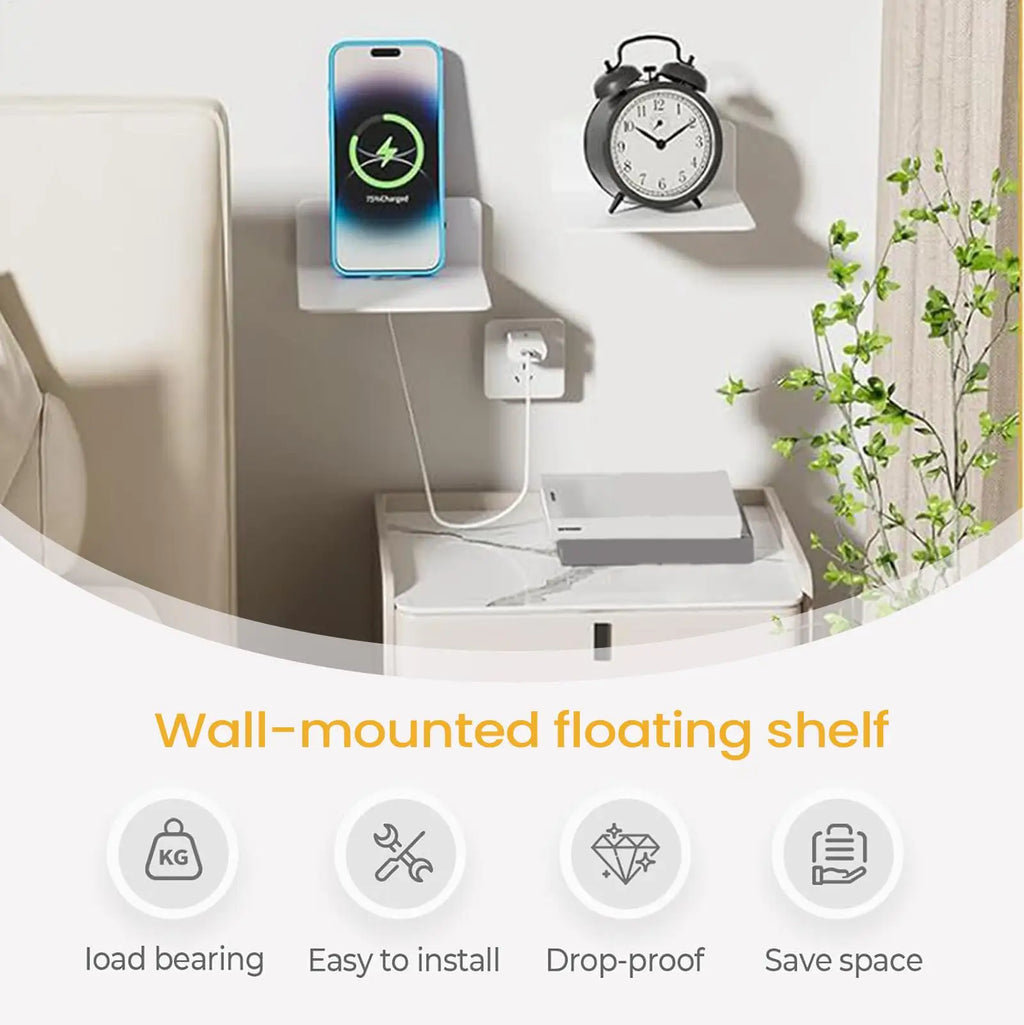 Adhesive Camera Wall Mount Floating Shelf Phone Speaker Router
