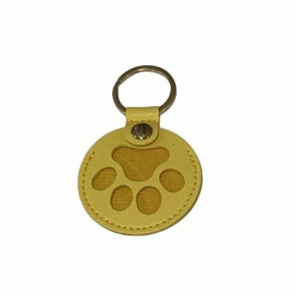 Cat Dog Claw Pet Hair Storage Bag Puppy PU Leather Pet Hair Keychain DIY Handmade Memorial Dogs Paw Pendant Hanging Accessory Zpaxo StyleB Yellow