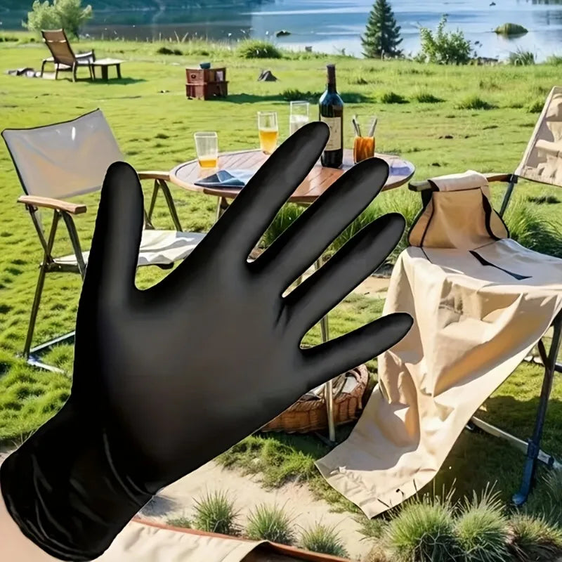 50/100/200pcs Disposable Black Nitrile Gloves, Kitchen, Tattoo, Hair Dye Gloves, Food Processing, Household Small Tools Zpaxo