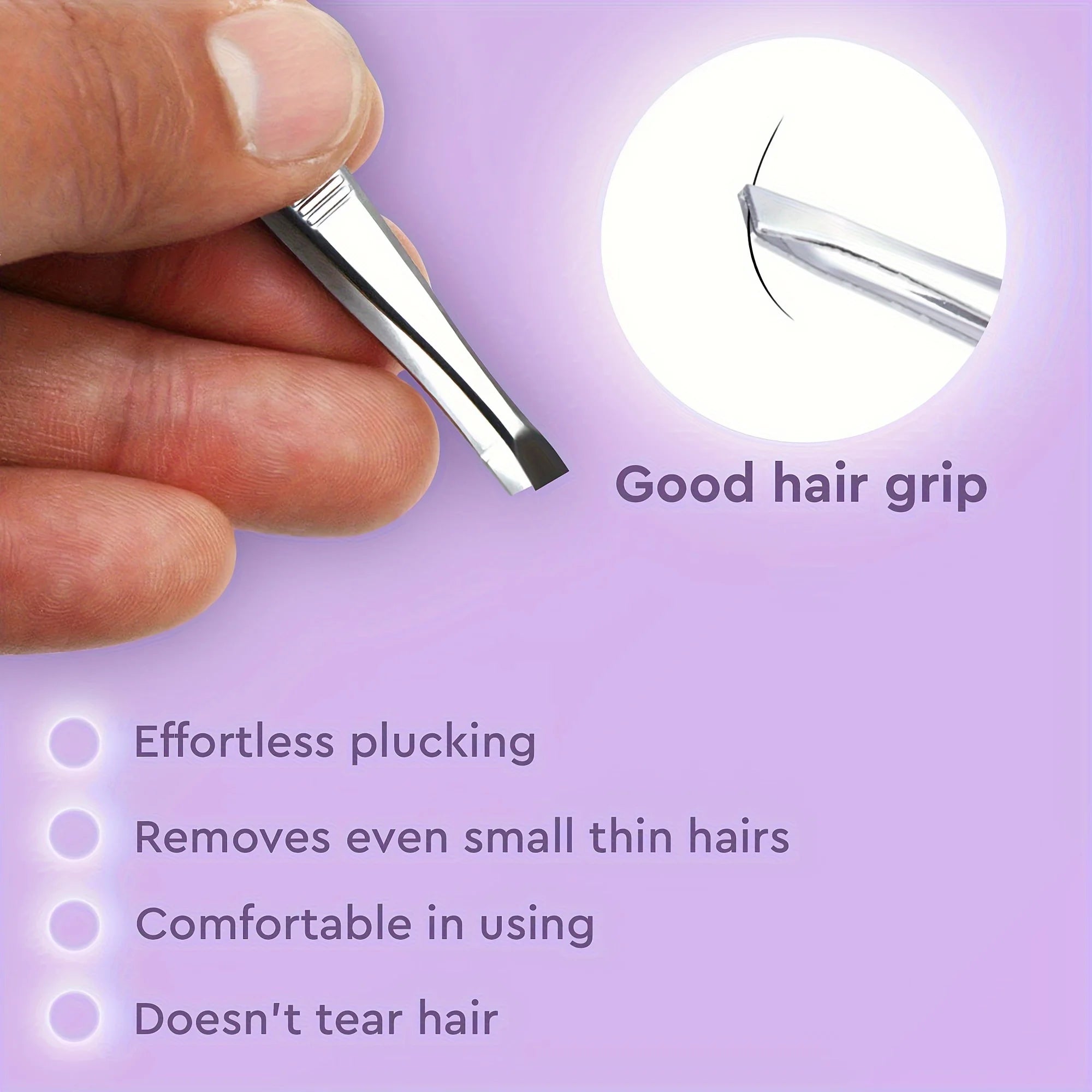 3pcs Stainless Steel Tweezers Ingrown Hairs - Precision Tweezers for Fine Hair Remover for Women Eyebrow Tweezers for Wome Zpaxo
