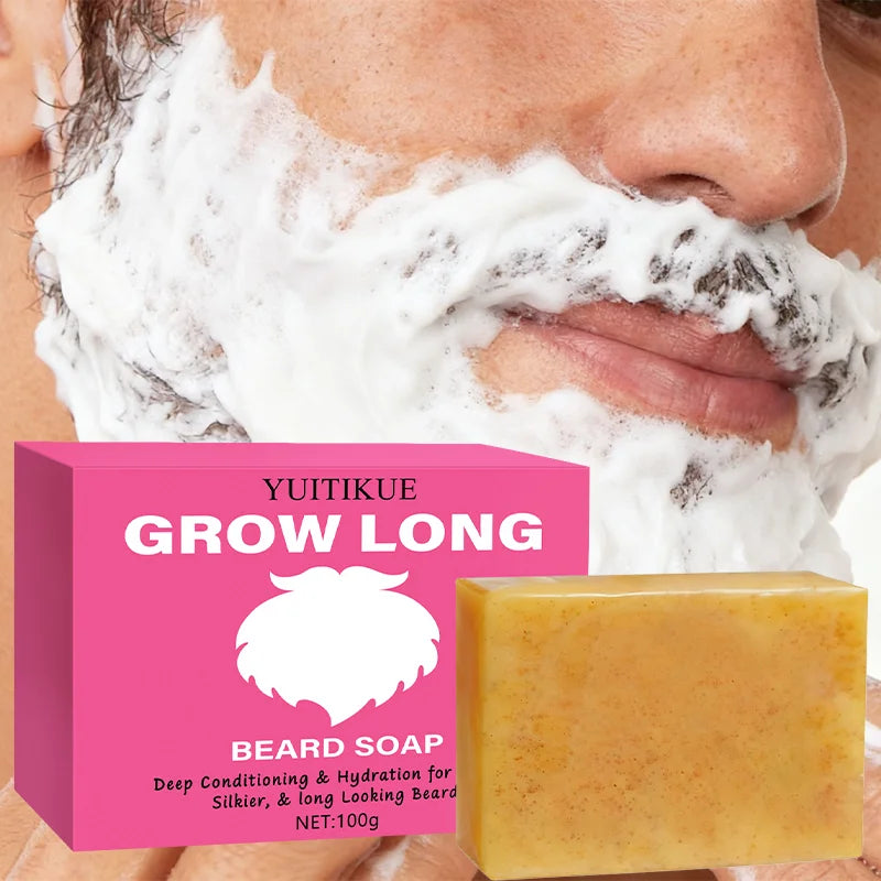 GROW LONG Beard Soap 100g – Moisturize, Condition & Deep Clean Beard Cleansing Soap Zpaxo