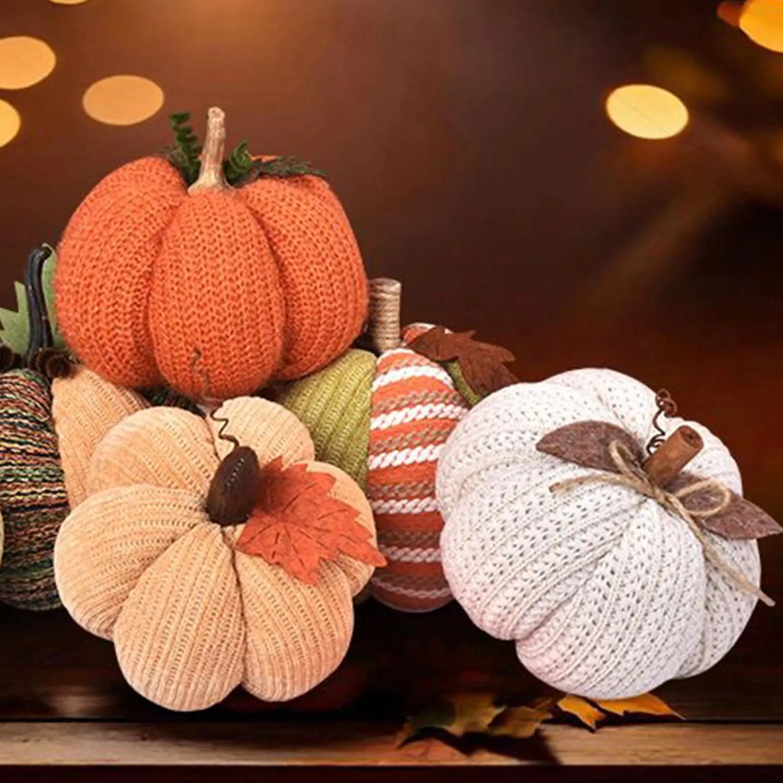 Crochet Pumpkins Handmade Fall Decor Knitted Pumpkin Ornaments