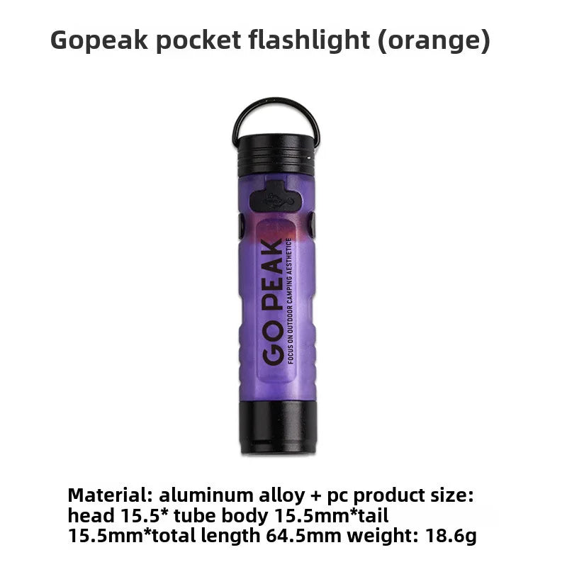 Gopeak 5050 Mini USB Rechargeable LED Pocket Flashlight Clip-on Hat Light Keychain Torch for Camping Hiking Outdoor Portable Zpaxo Purple