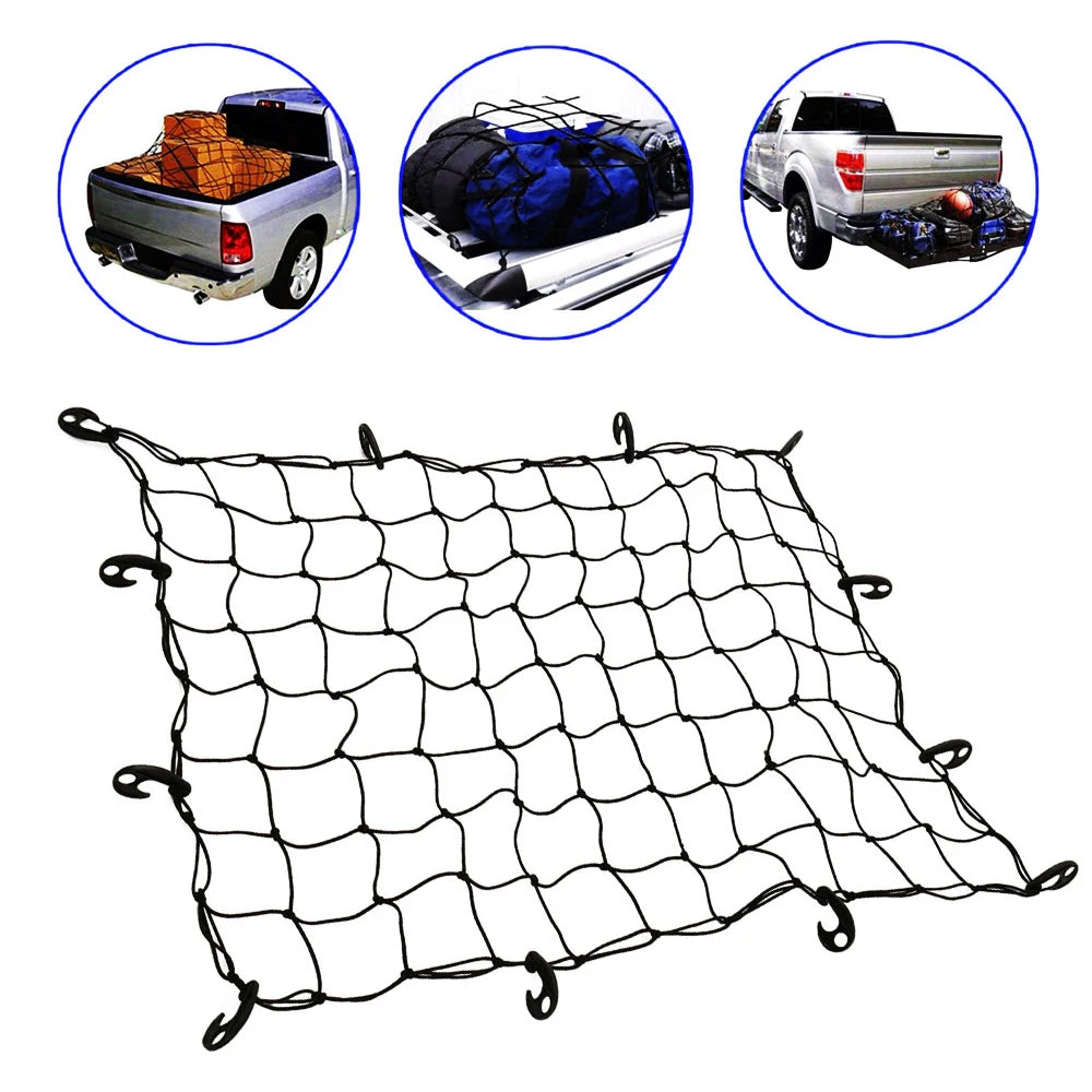 1/2PCS Heavy Duty Car Trunk Net Mesh 90*120cm Cargo Net Cargo Net Luggage Nets Trailer Extend Mesh Cover With 12 Fixed Hook Zpaxo