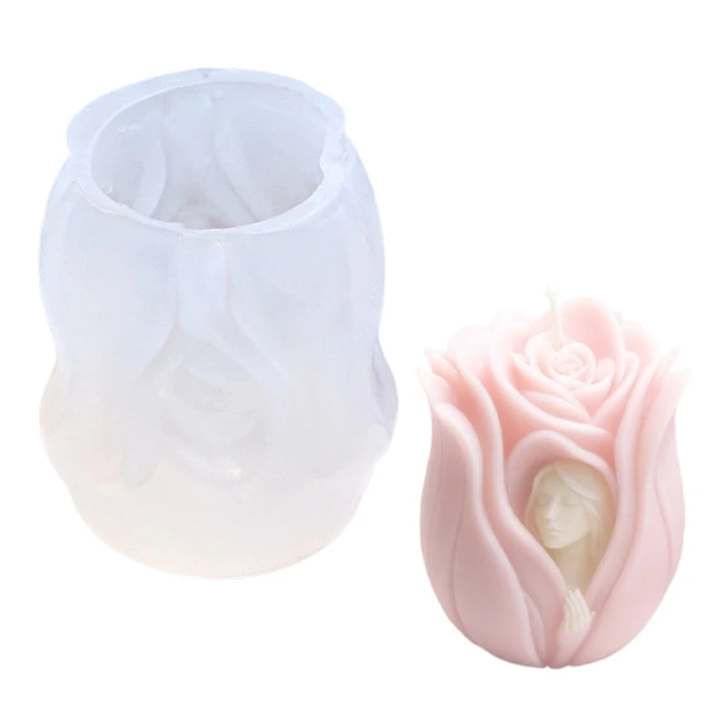 Flower Statue Silicone Molds Handmade Soap Chocolate Wedding