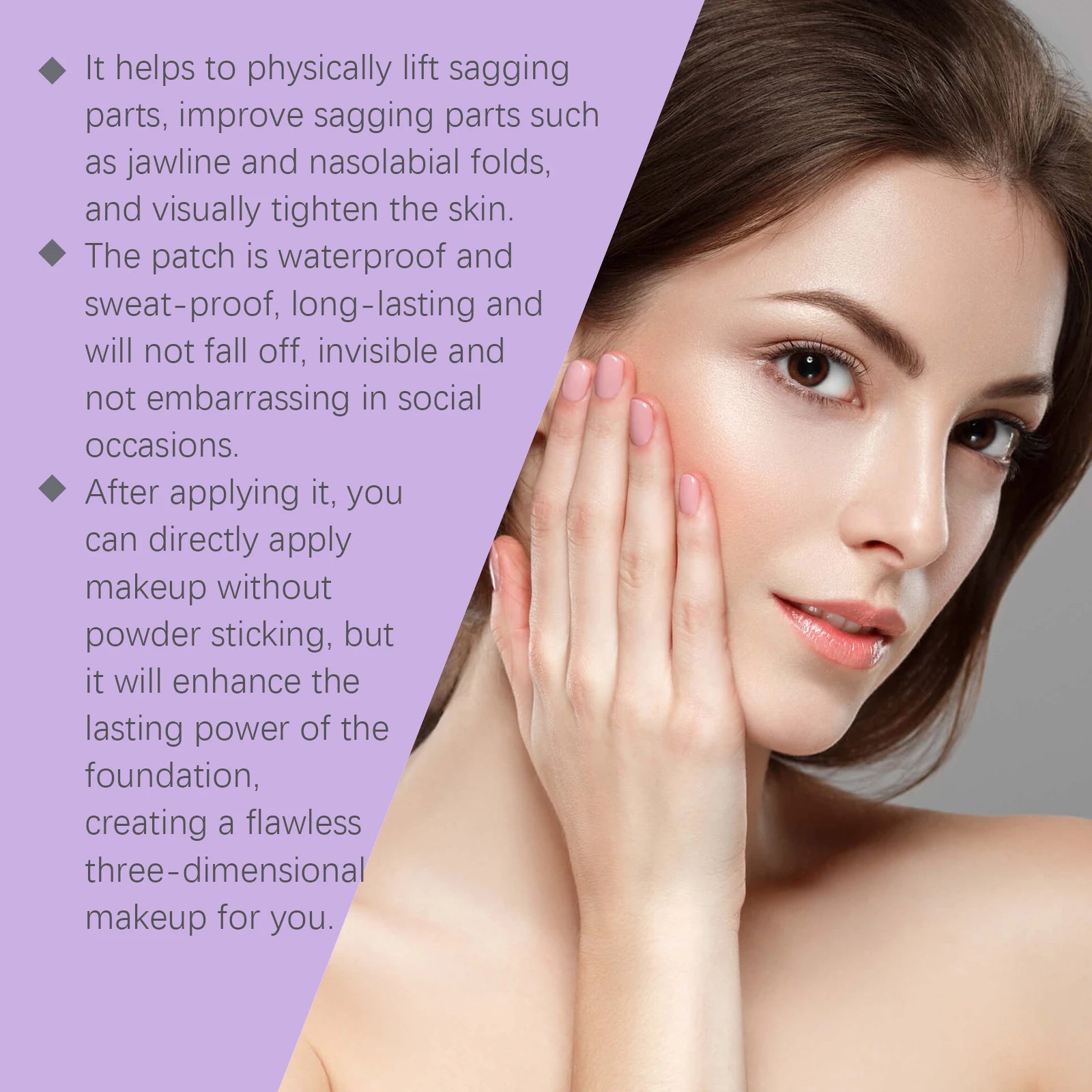 Jaysuing Invisible Face Lifting Tape – Hyaluronic Acid 120 Patches Face Lifting Patch Zpaxo