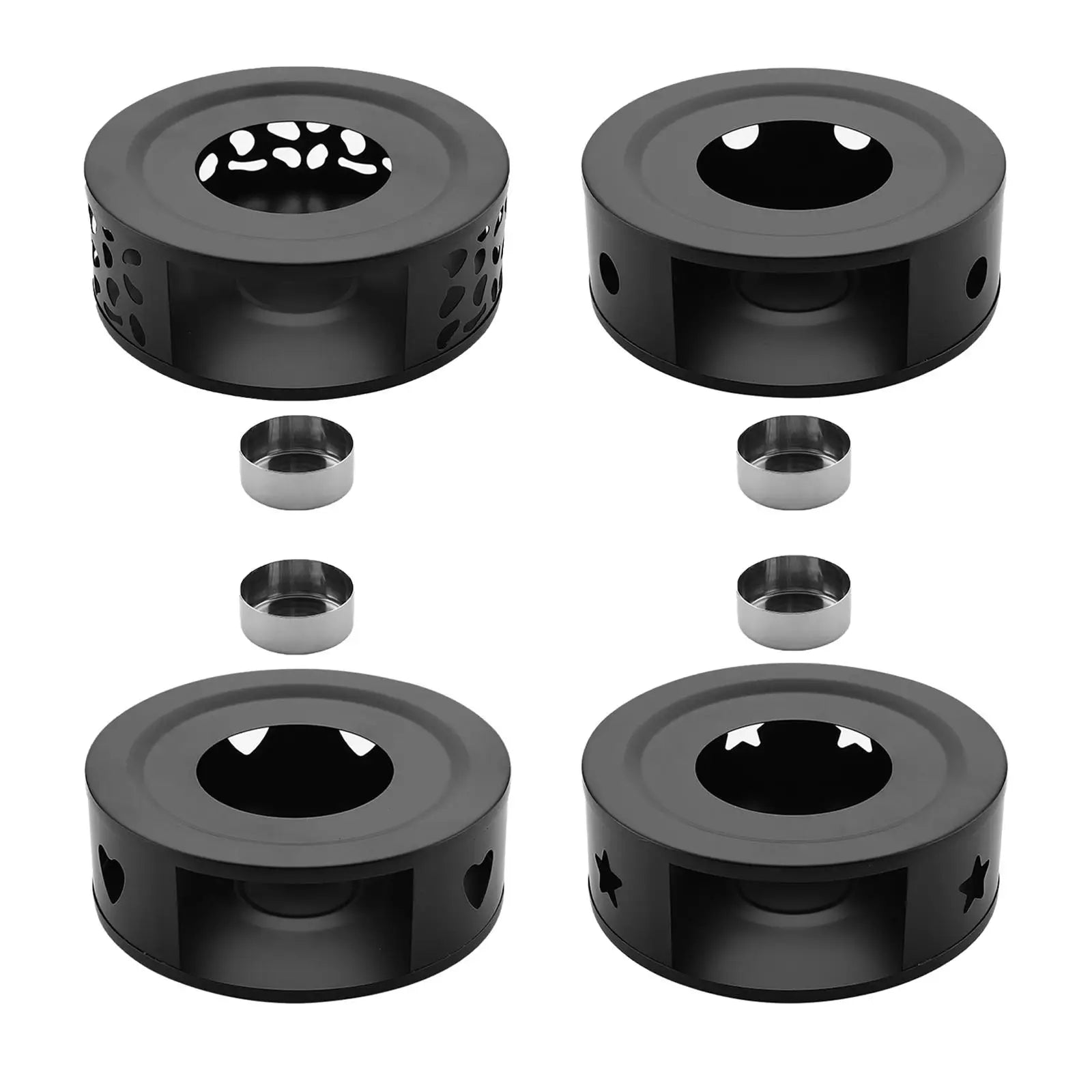Coffee Tea Warmer Portable Holiday Gifts Hollow Frame Teapot Heating Base Holder for Hotel Travel Kitchen Home Restaurant Zpaxo