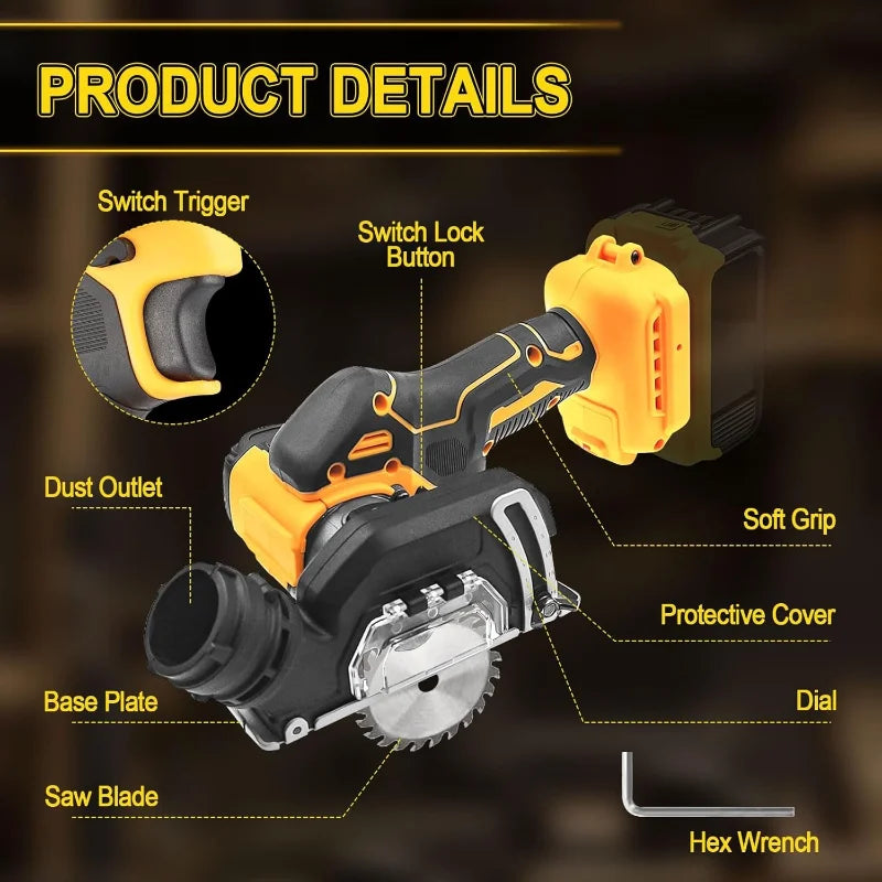 Fit DeWALT 20V Battery Cordless Angle Grinder Handle CUT OFF Electirc