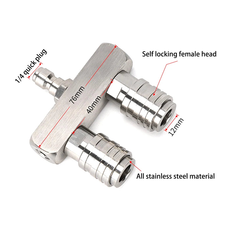 Dual-Head Rotating Nozzle Quick Connect High-Pressure Washer Adapter