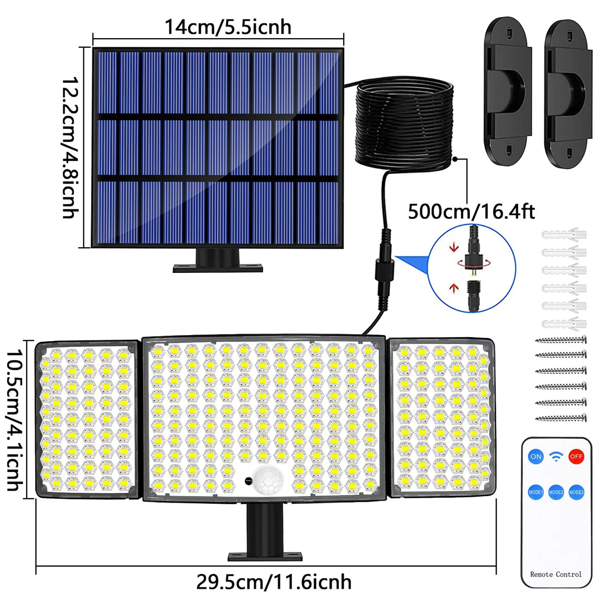 Solar 234LED Lights Motion Sensor Bright Garden Lamp Outdoor Lighting Zpaxo 234LEd