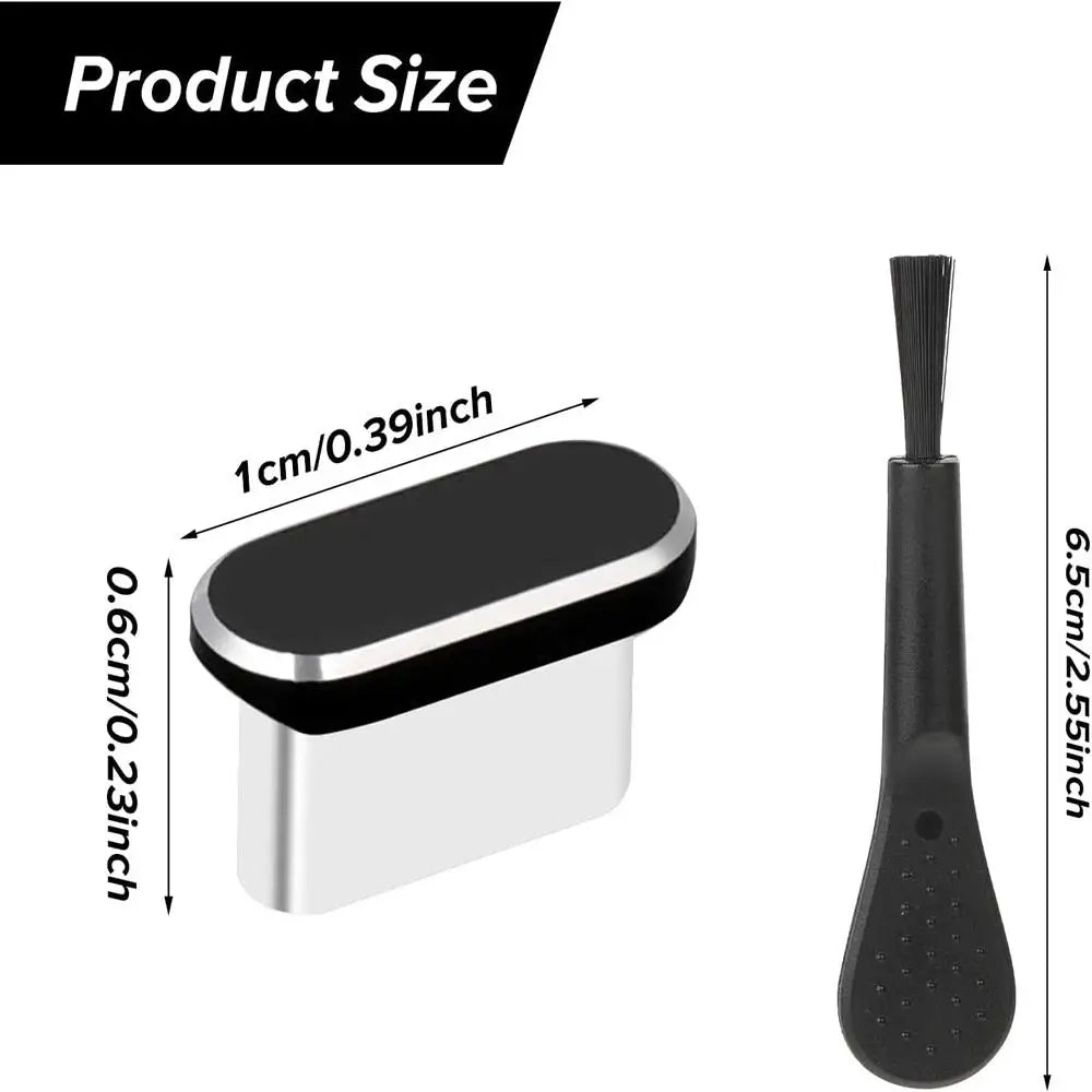 4pcs USB C Dust Plugs Type-C Anti Dust Covers Charging Port Protective Covers With Cleaning Brush For IPhone Huawei OPPO Realme Zpaxo