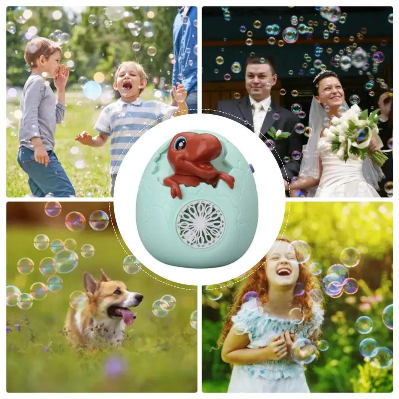 Bubble Blower Light And Sound Dinosaur Shape Bubble Wand Rechargeable Automatic 12-Hole Electric Machine Leak-Proof Design For Zpaxo
