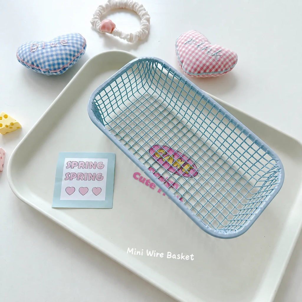 Mini Metal Wire Basket – Desktop Organizer & Home Decor Wire Storage Basket Zpaxo
