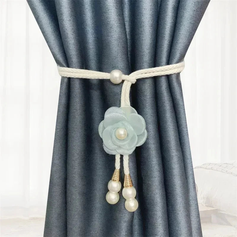 Creative Camellia Curtain Ties Adjustable Transparent Decorative