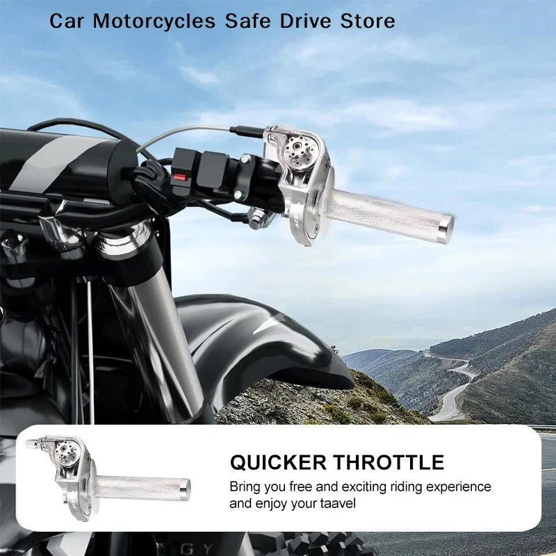 Universal CNC Aluminum Accelerator Throttle Twist Grips Handlebars
