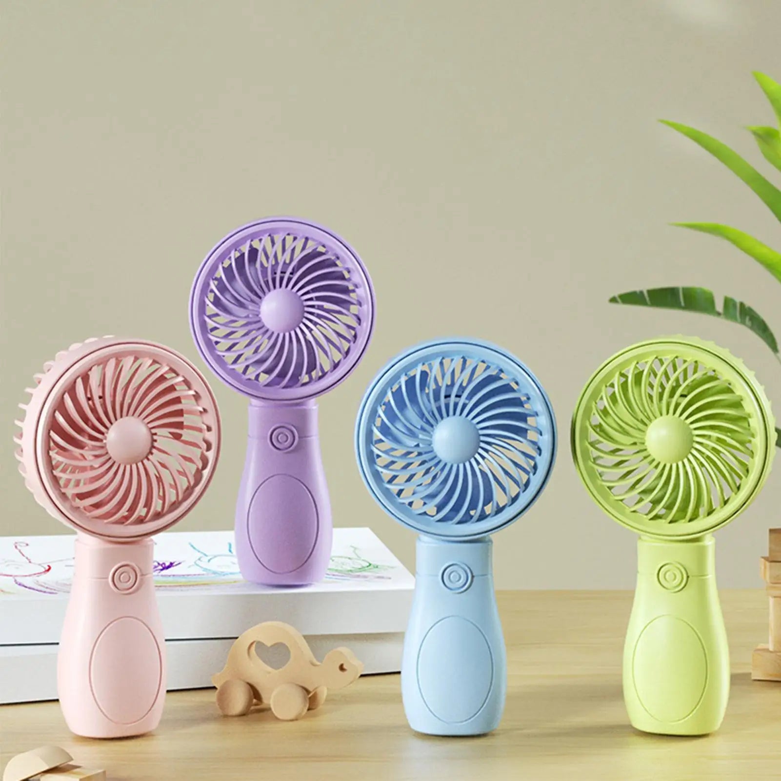 Mini Handheld Fan Low Noise 3 Speed Adjustable Portable Small Desk