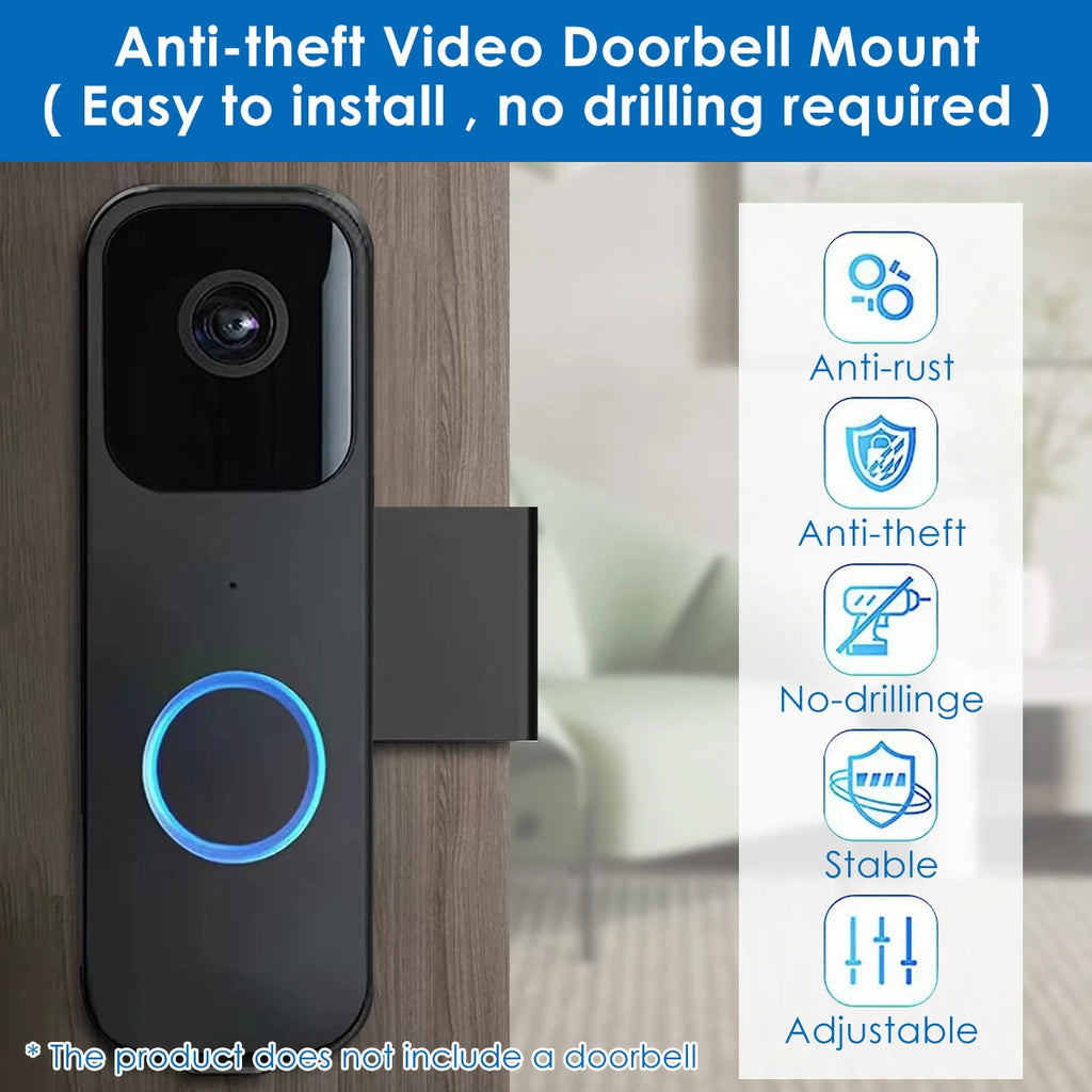 No Drill Anti Theft Doorbell Mount Camera Mount with Double Screw Fixing Doorbell Mount for Ring/Blink Wireless Video Doorbell Zpaxo