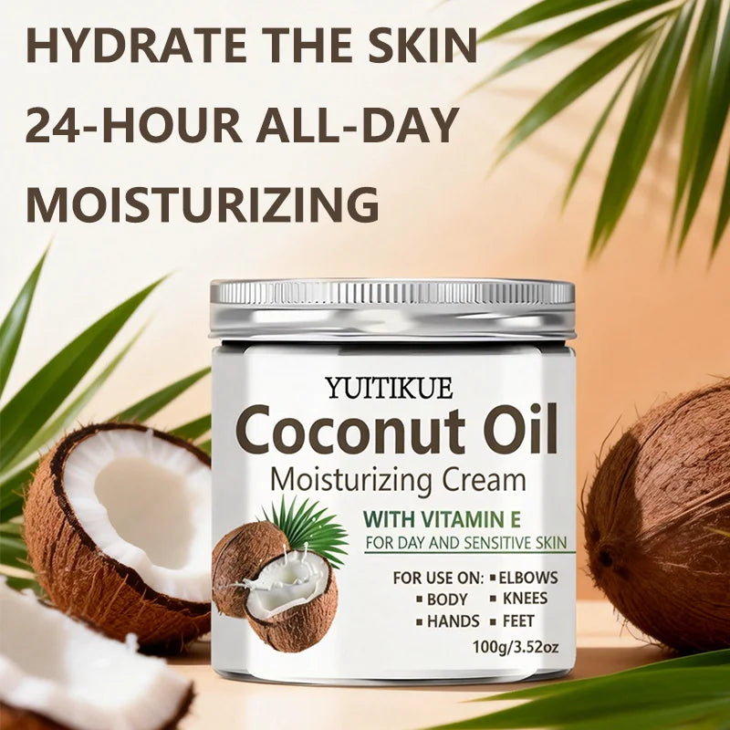 YUITIKUE Coconut Oil Moisturizing Cream – 24H Body Hydration Body Moisturizing Cream Zpaxo