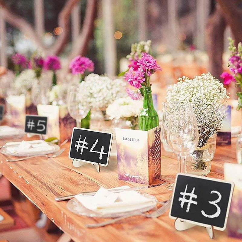 20PCS Mini Chalkboard Signs With Easel Wedding, Birthday Parties, Message Board Signs And Event Decor Wooden Place Cards Zpaxo