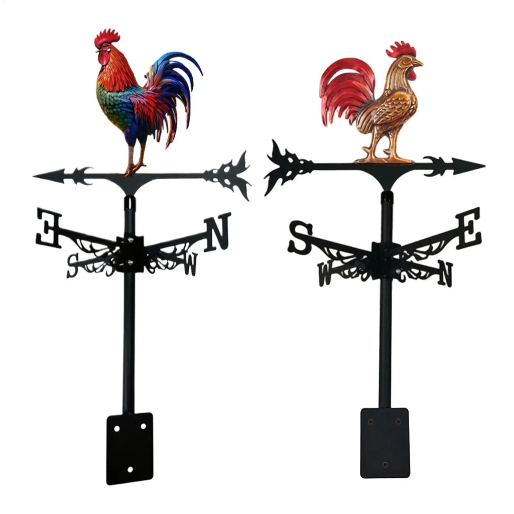 Wind Vane Decorative Iron Rooster Yard Decoration Roof Mount Vanes