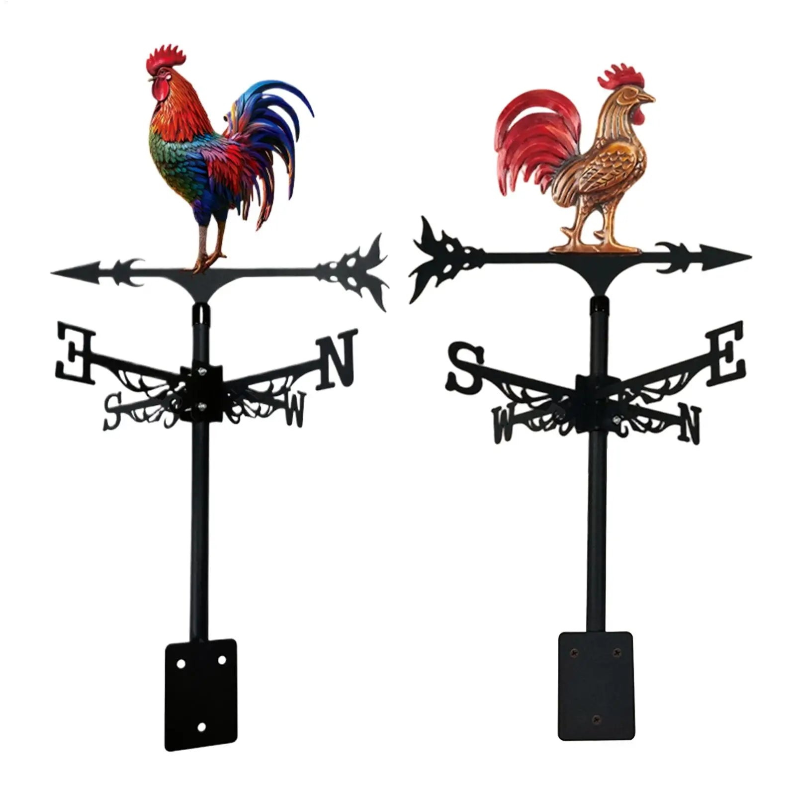 Wind Vane Decorative Iron Rooster Yard Decoration Roof Mount Vanes