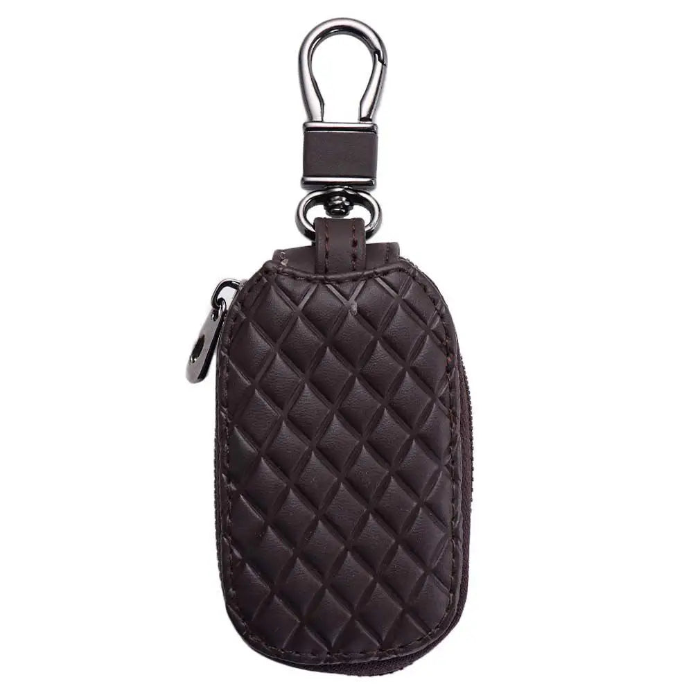 Key Pouch Keychain Covers Zipper Case Bag Holder Car Keys Organizer Zpaxo coffee