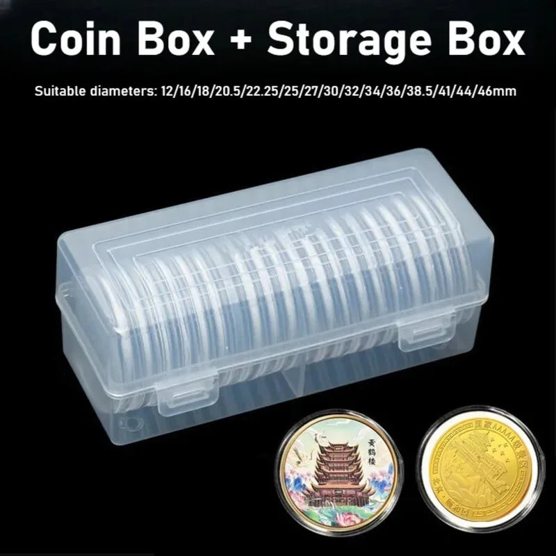 20-Piece Commemorative Coin Collection Box Protection Storage