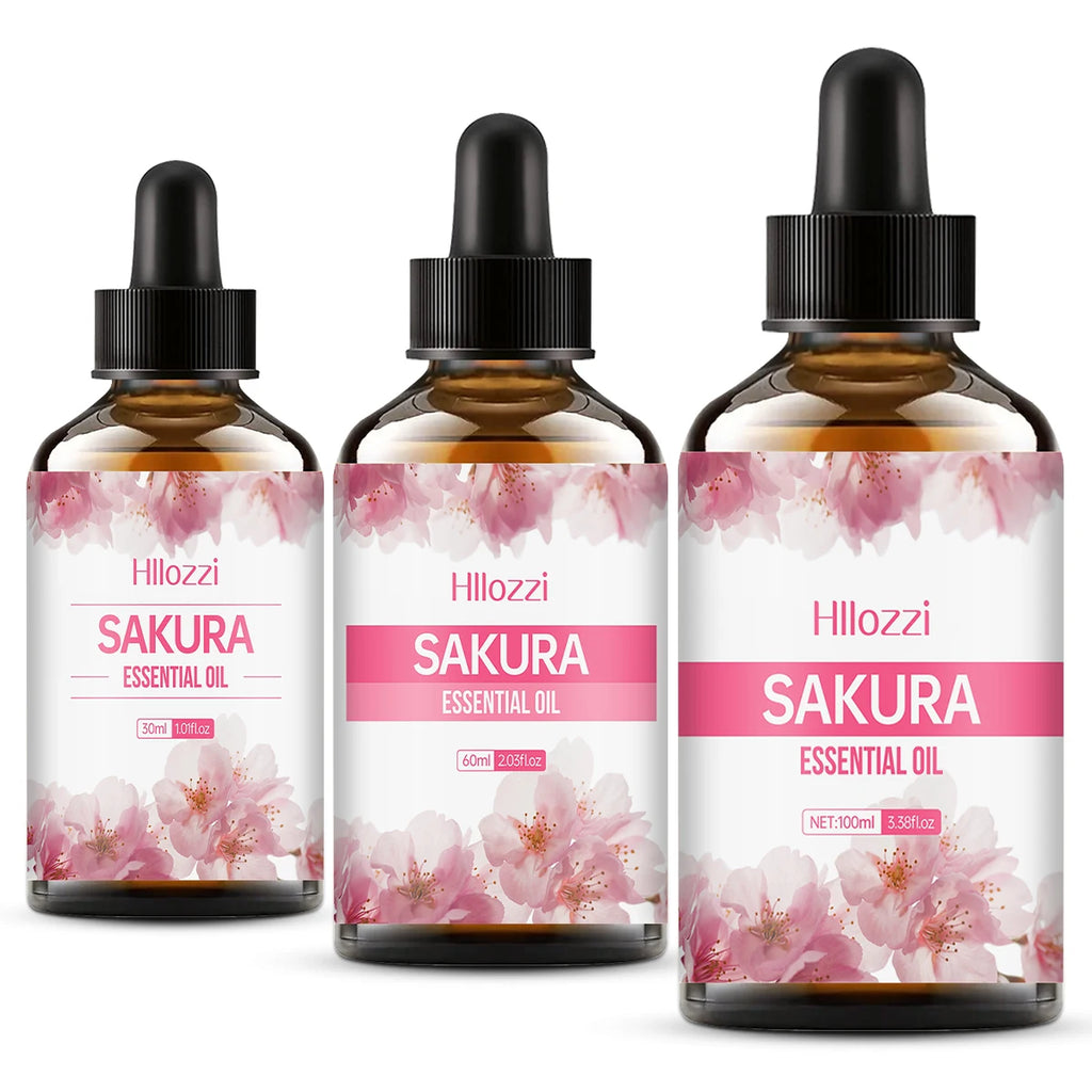 100ml/60ml/30ml Cherry Blossom Essential Oil is suitable for facial skin care, body care, aromatherapy, aromatherapy essential o Zpaxo