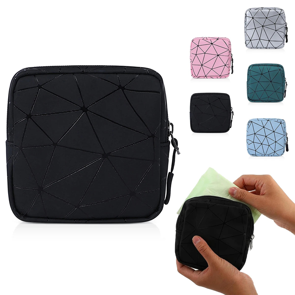 Women's Mini Sanitary Pouch – Discreet Tampon & Pad Organizer