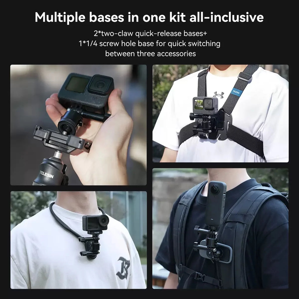 DJI Action 5 Pro/4/3 Accessories Kit – Waterproof Case & Mounts Camera Accessories Kit Zpaxo