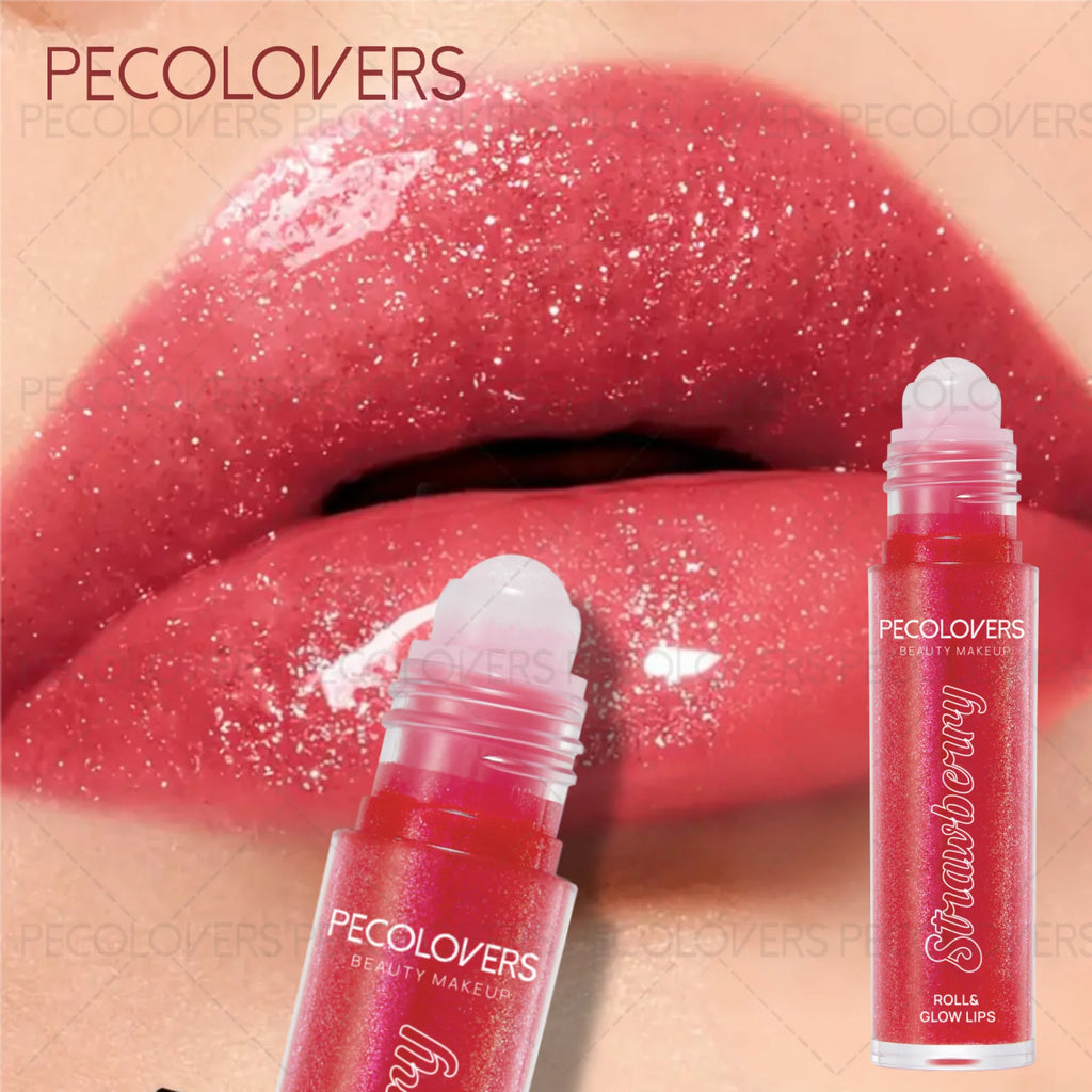 Long Lasting, Non-Stick Cup, Roll-on Lip Oil Colored Lip gloss,Lightweight & Sparkling gloss Zpaxo