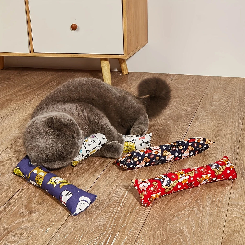 Interactive Plush Cat Teaser Toy Stick Durable Bite Resistant Chew