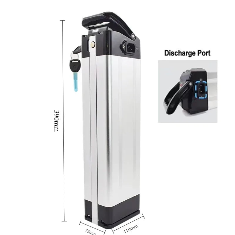 Batterie lithium-ion universelle 36V 48V 15ah-20ah Silver Fish 18650, batterie de vélo pliant, BMS intégré pleine capacité Zpaxo