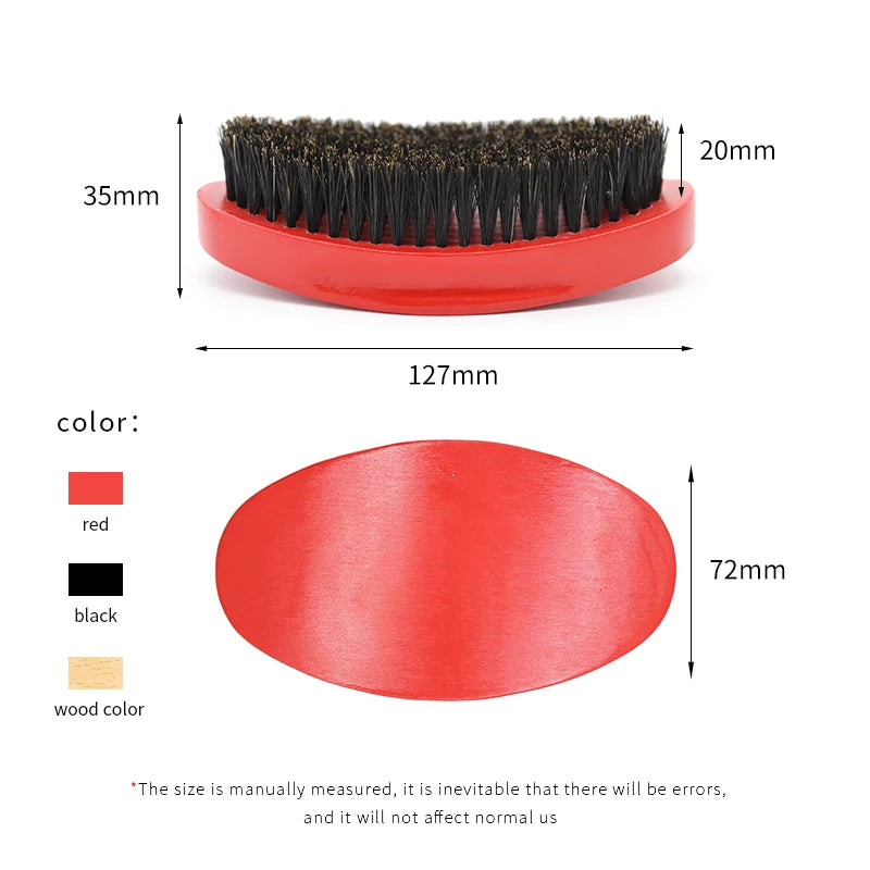Cepillo Barba Wave Brush For Men Comb Beard Brush Boar Bristle Crown Curved 360 Wave Wood Beard Comb Men Shaving Tools Zpaxo