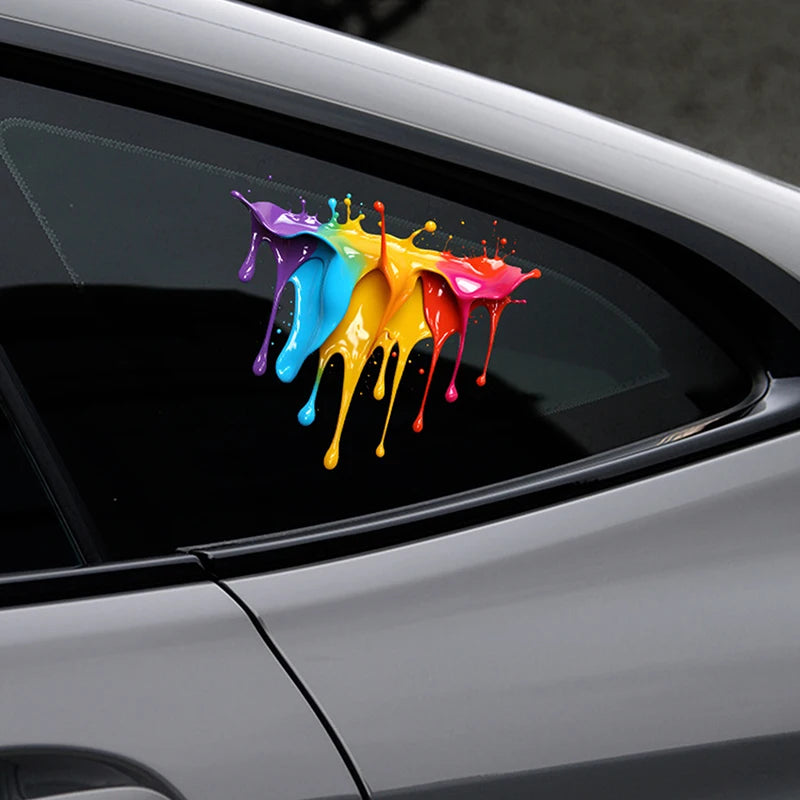 Dopamine Fluid Paint Vinyl Car Decal Sticker – Reflective Window