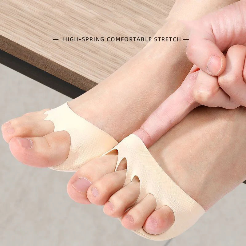 1 2Pairs Front Palm Rest Anti Slip Half Pad Heels Foot Invisible Sock