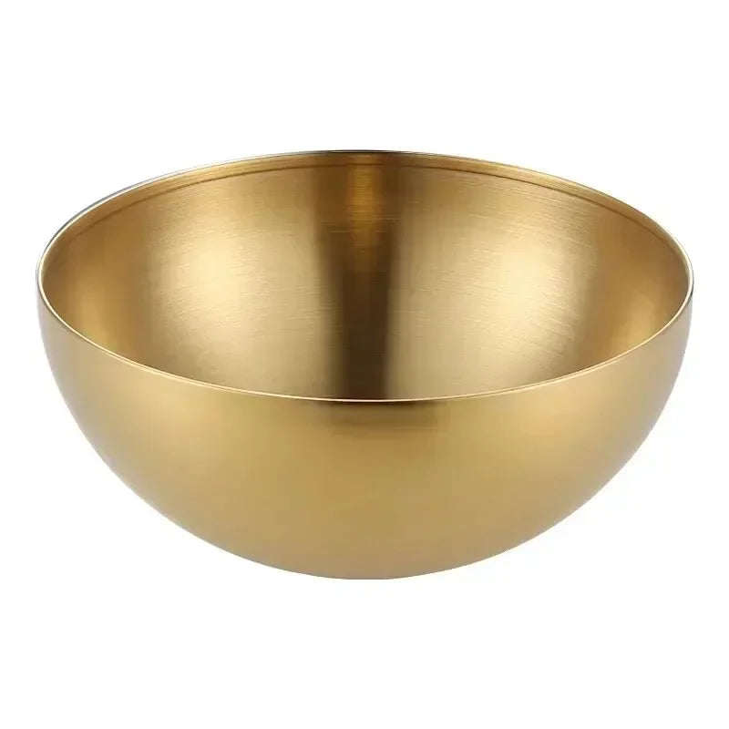 20cm Stainless Steel Salad Bowl – Gold & Silver | Rice Noodle Stainless Steel Bowl Zpaxo