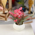▶1Pcs Simulation Potted Plants Model 1/12 Dollhouse Home Decoration Micro Landscape Plants Ornaments Dolls House Accessories Zpaxo Red